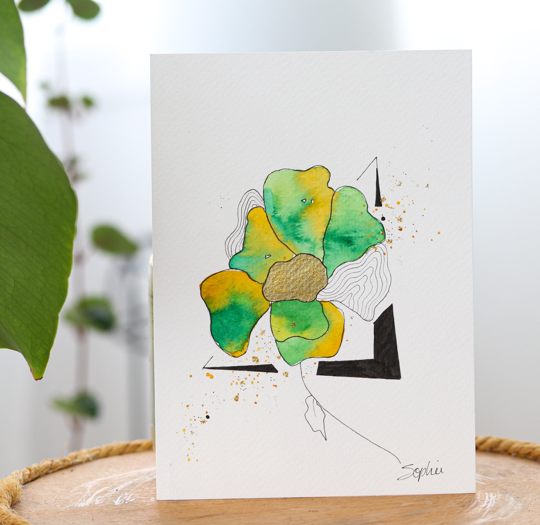 Original Loose Floral Watercolor Cards with Ink Details (Set of 3): Su –  The Wilde Flores